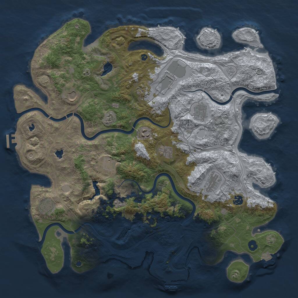 Rust Map: Procedural Map, Size: 4500, Seed: 420939, 17 Monuments