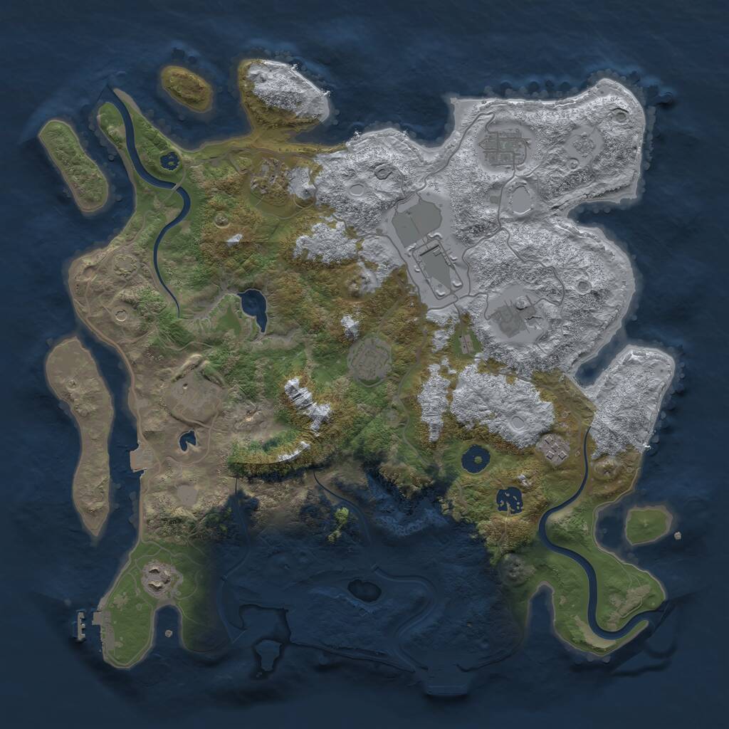 Rust Map: Procedural Map, Size: 4000, Seed: 822666, 15 Monuments