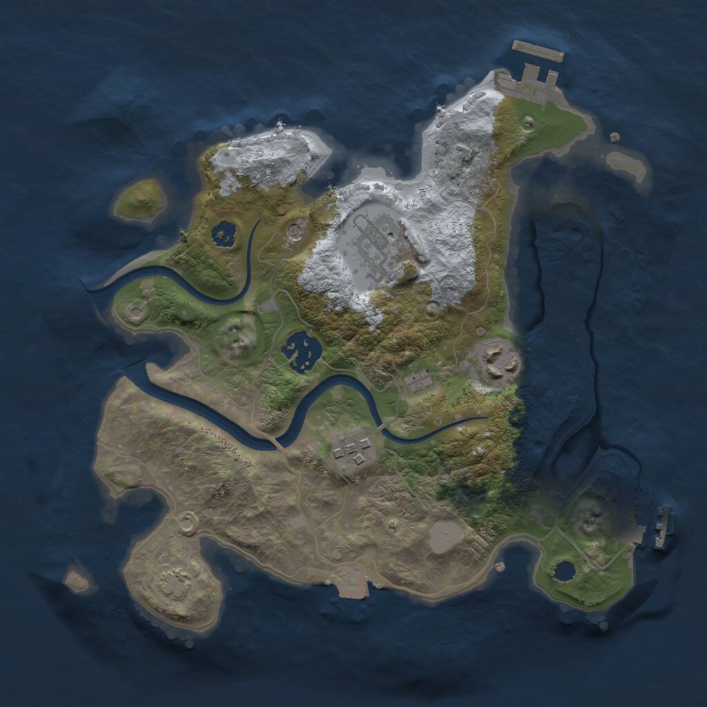 Rust Map: Procedural Map, Size: 2750, Seed: 170191463, 9 Monuments