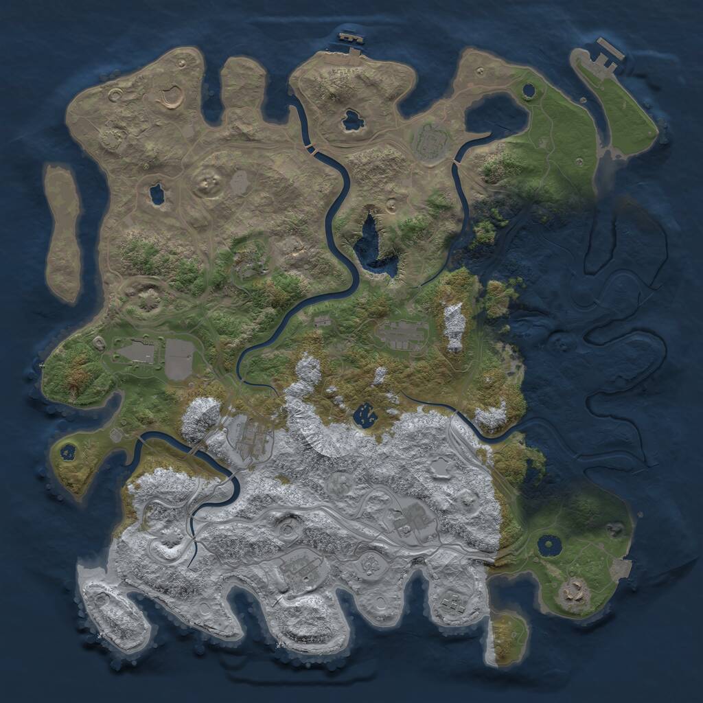 Rust Map: Procedural Map, Size: 4500, Seed: 246747, 17 Monuments