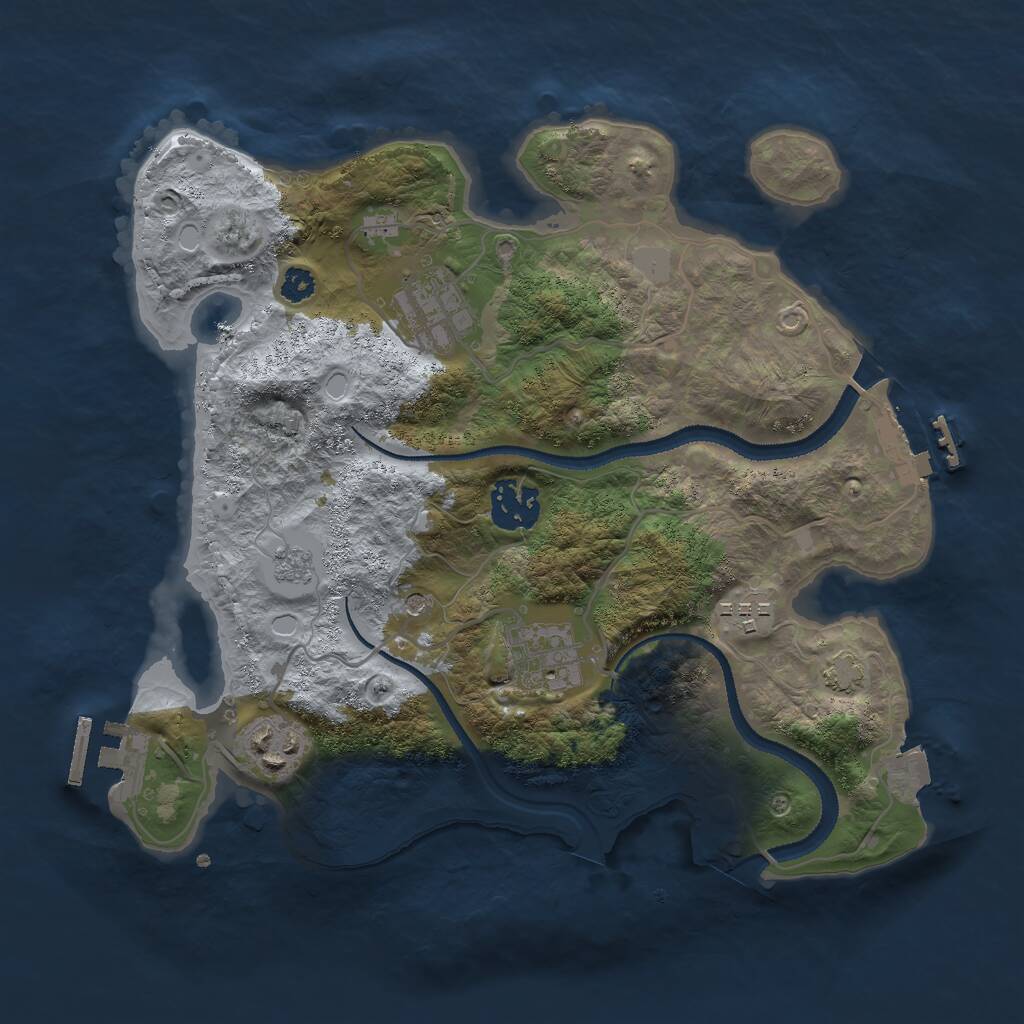 Rust Map: Procedural Map, Size: 3000, Seed: 1216559169, 11 Monuments