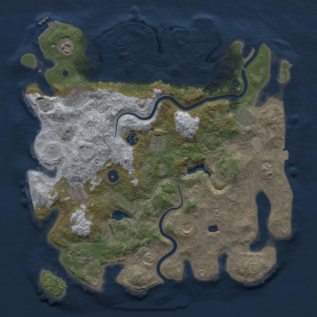Rust Map: Procedural Map, Size: 4000, Seed: 313497, 15 Monuments