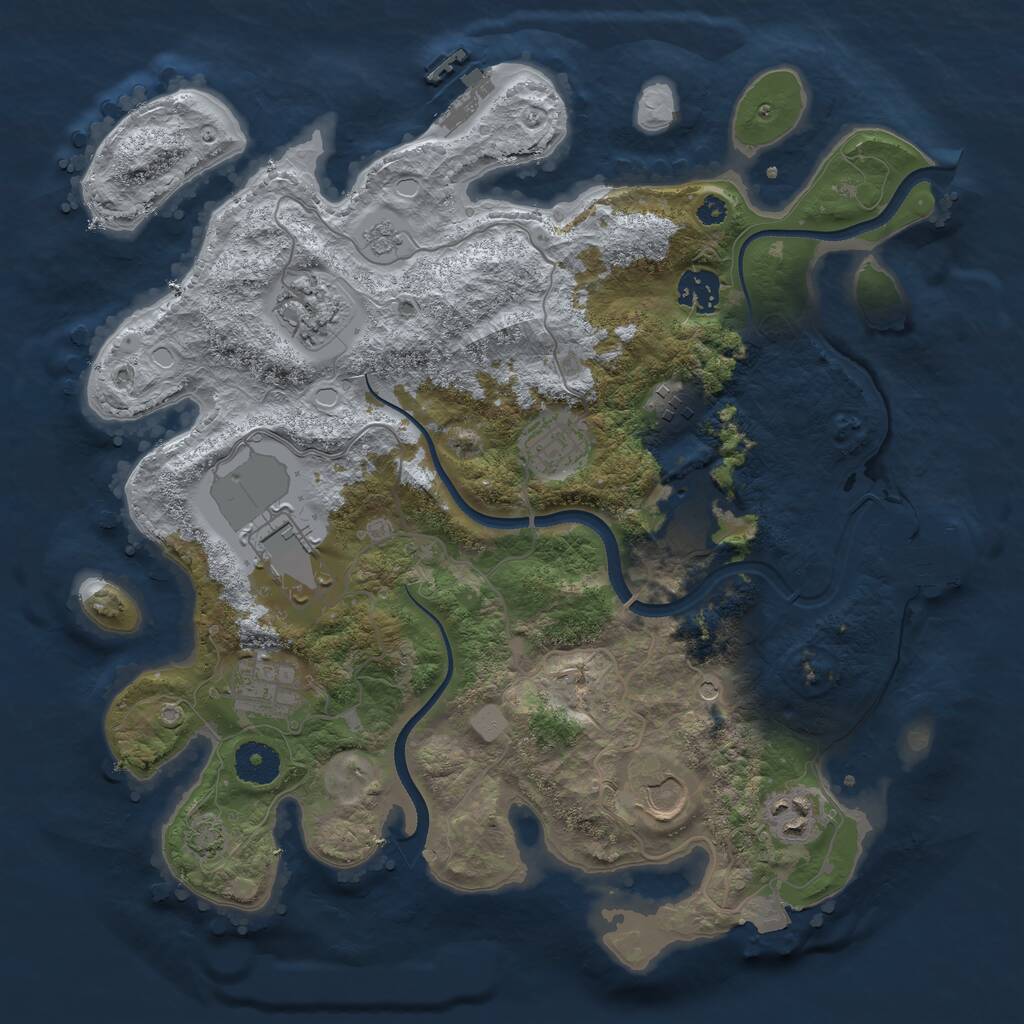 Rust Map: Procedural Map, Size: 3500, Seed: 117967, 15 Monuments