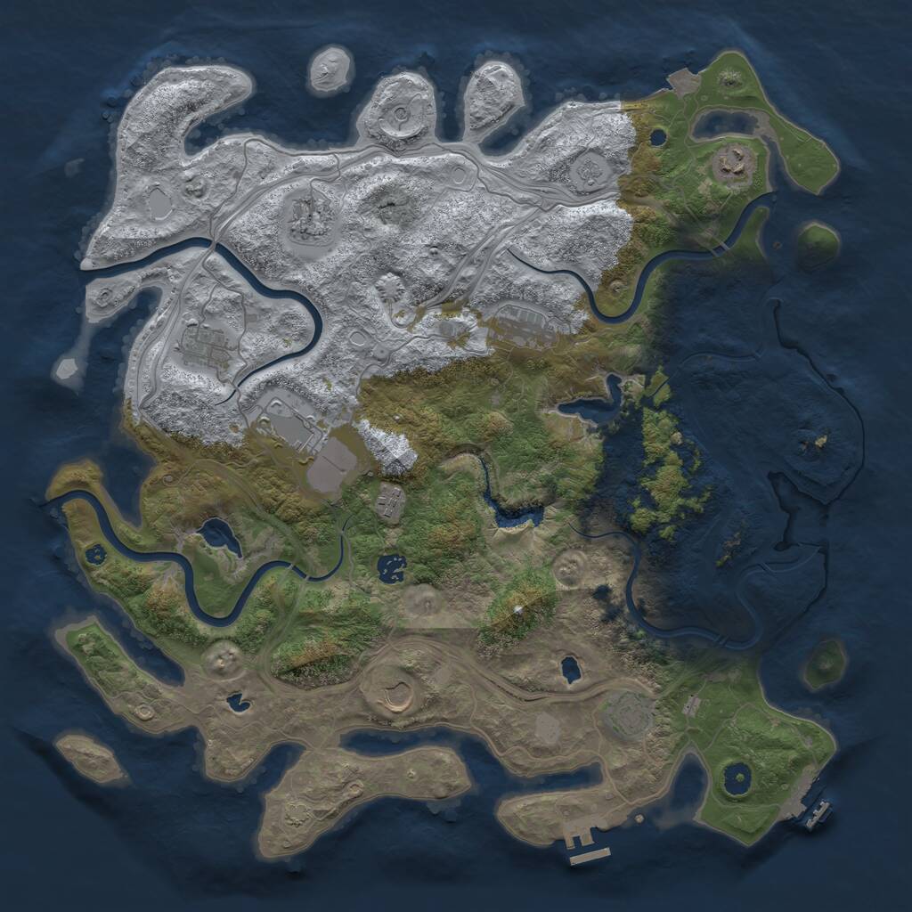 Rust Map: Procedural Map, Size: 4500, Seed: 164093, 15 Monuments