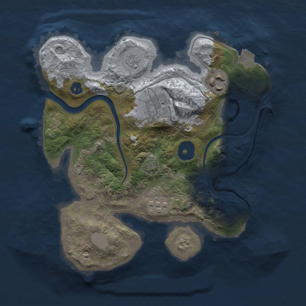 Rust Map: Procedural Map, Size: 2500, Seed: 27471, 7 Monuments