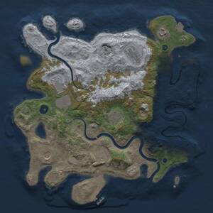 Thumbnail Rust Map: Procedural Map, Size: 3600, Seed: 1299638271, 13 Monuments
