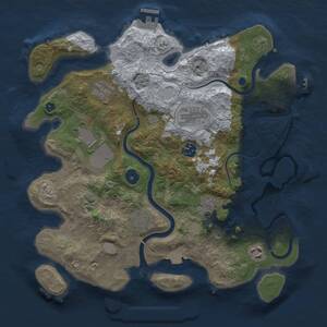 Thumbnail Rust Map: Procedural Map, Size: 3500, Seed: 8927634, 15 Monuments