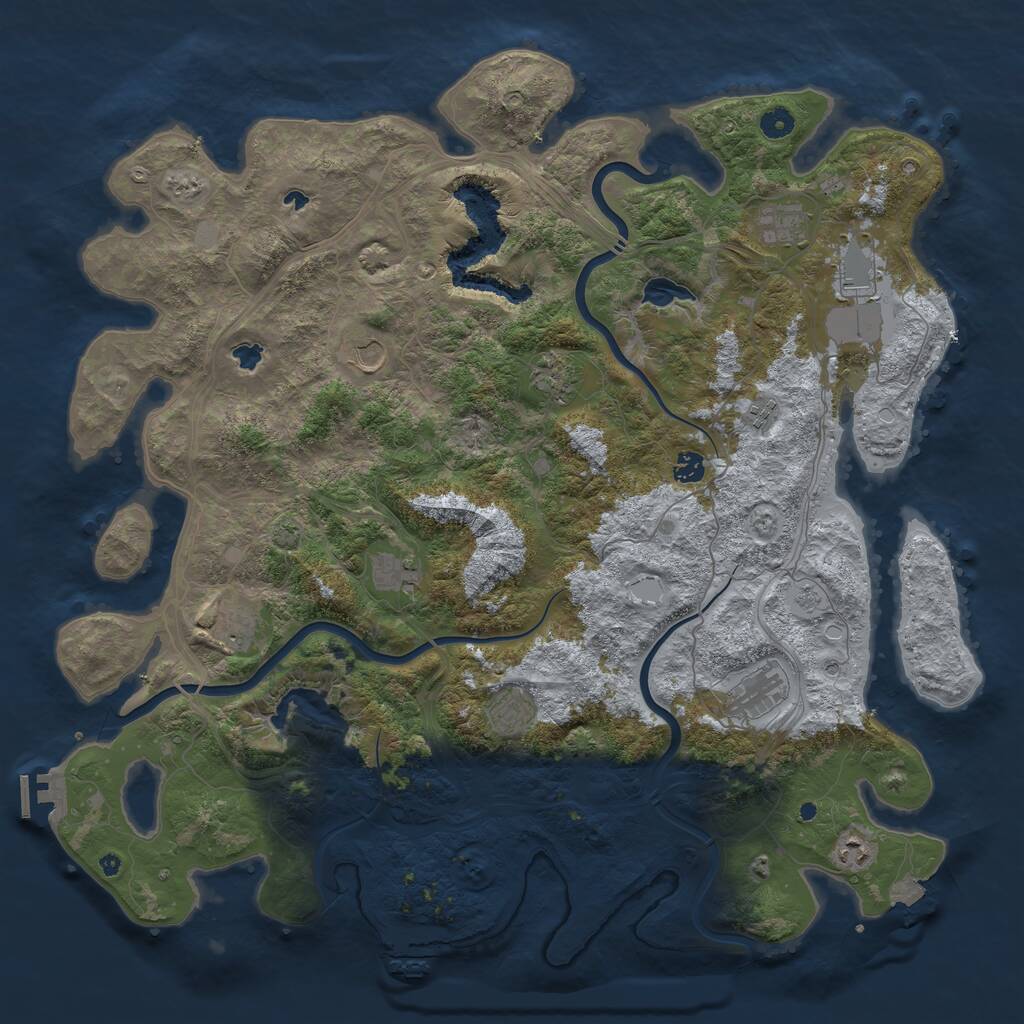 Rust Map: Procedural Map, Size: 4800, Seed: 2082721424, 17 Monuments