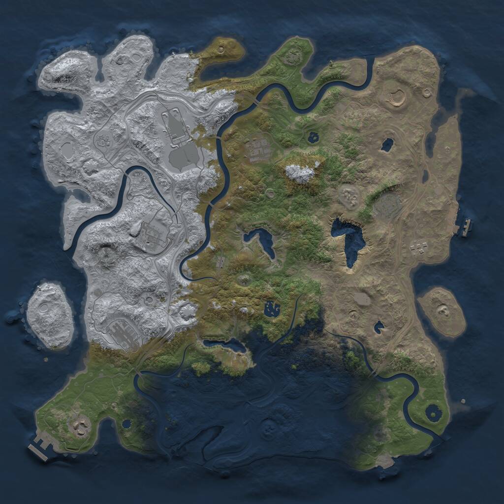Rust Map: Procedural Map, Size: 4500, Seed: 1810124034, 15 Monuments