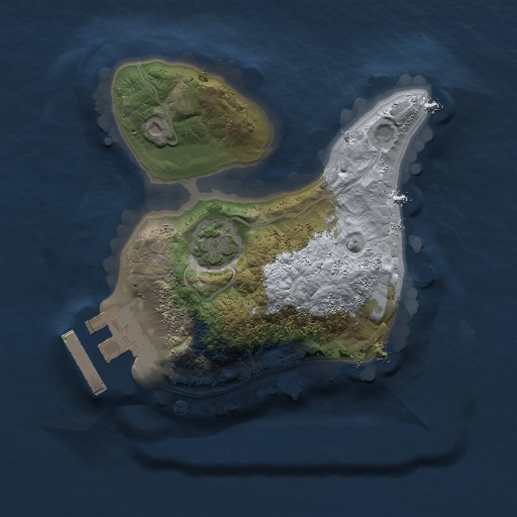 Rust Map: Procedural Map, Size: 1500, Seed: 824731, 3 Monuments