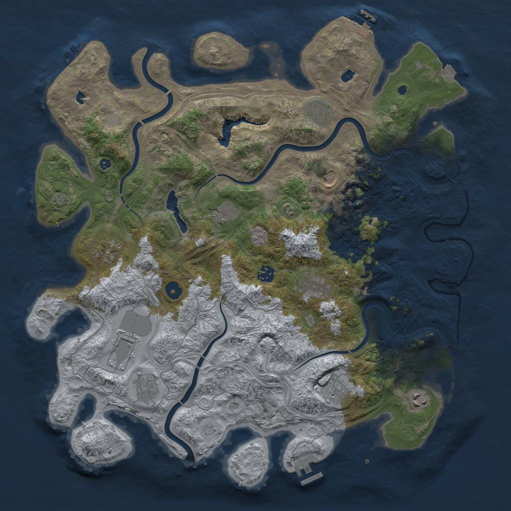 Rust Map: Procedural Map, Size: 4500, Seed: 297496, 17 Monuments