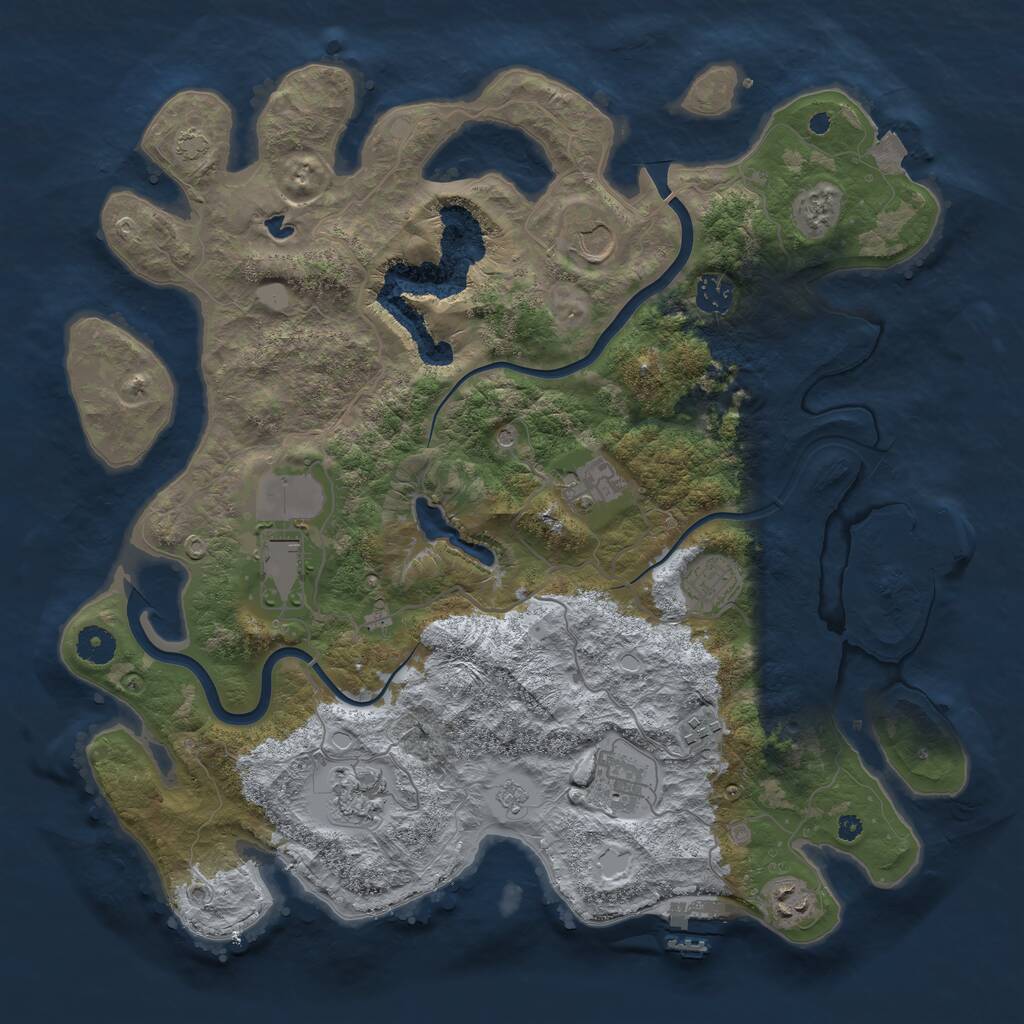Rust Map: Procedural Map, Size: 4000, Seed: 420667, 15 Monuments
