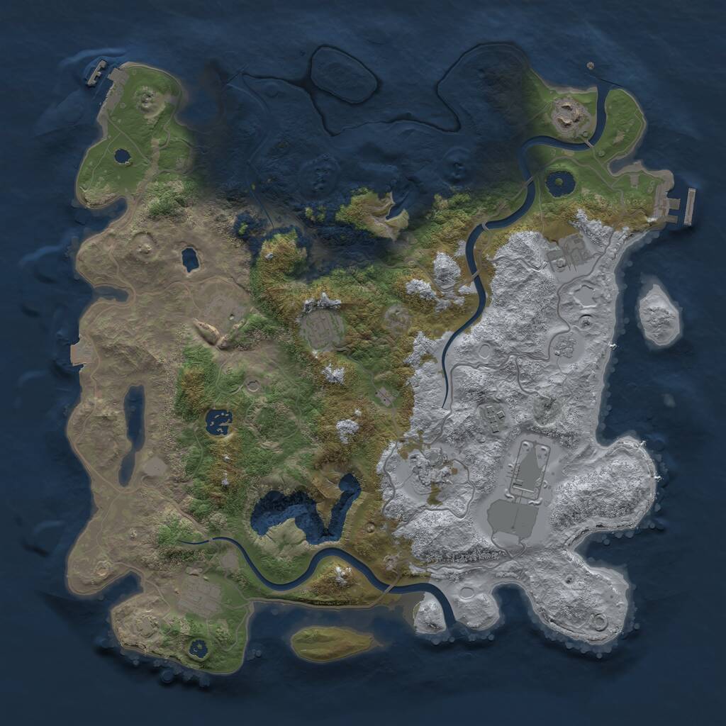 Rust Map: Procedural Map, Size: 4000, Seed: 944641, 15 Monuments