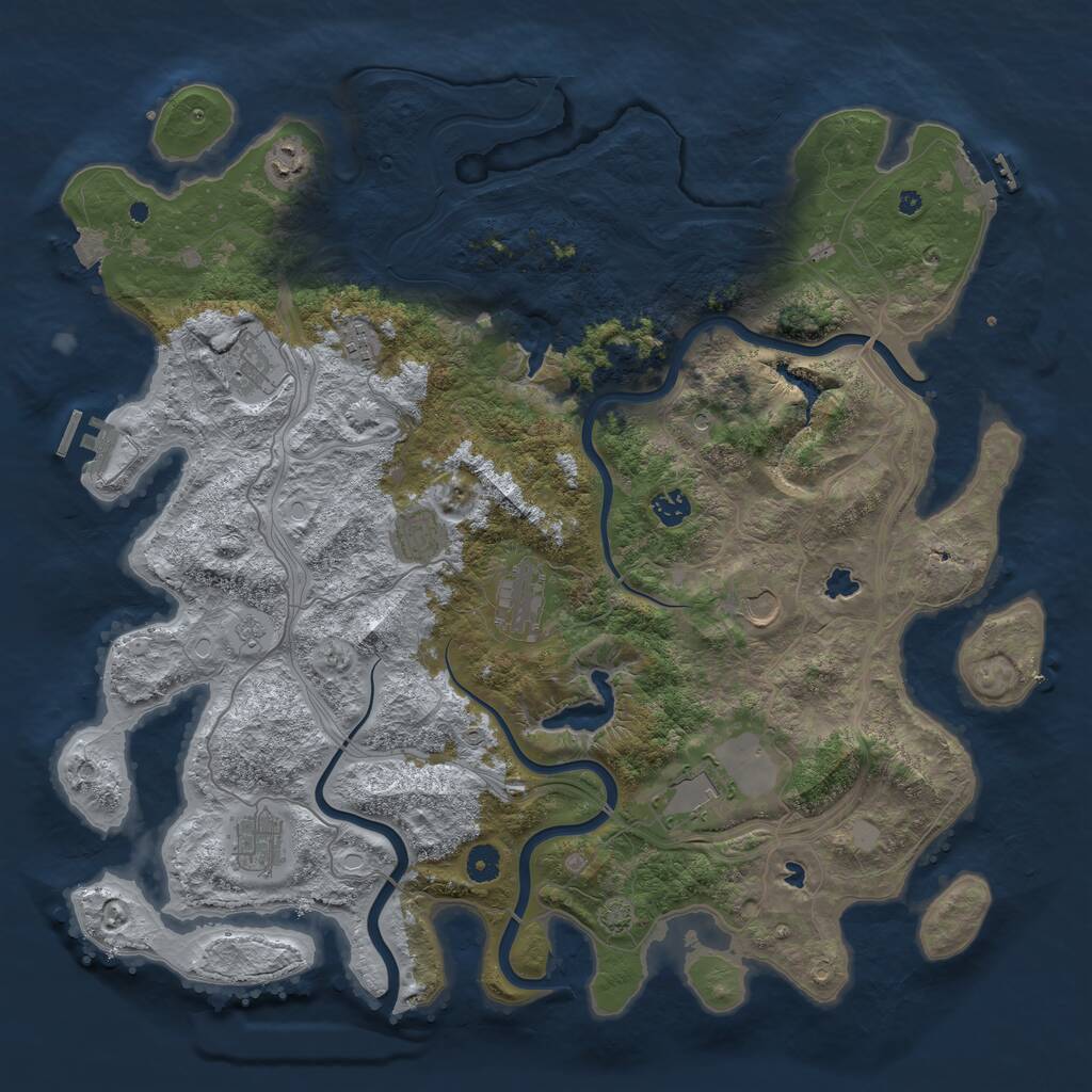 Rust Map: Procedural Map, Size: 4500, Seed: 300147, 15 Monuments