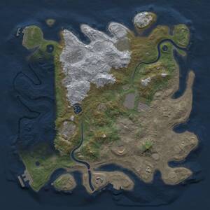 Thumbnail Rust Map: Procedural Map, Size: 3750, Seed: 140393085, 15 Monuments