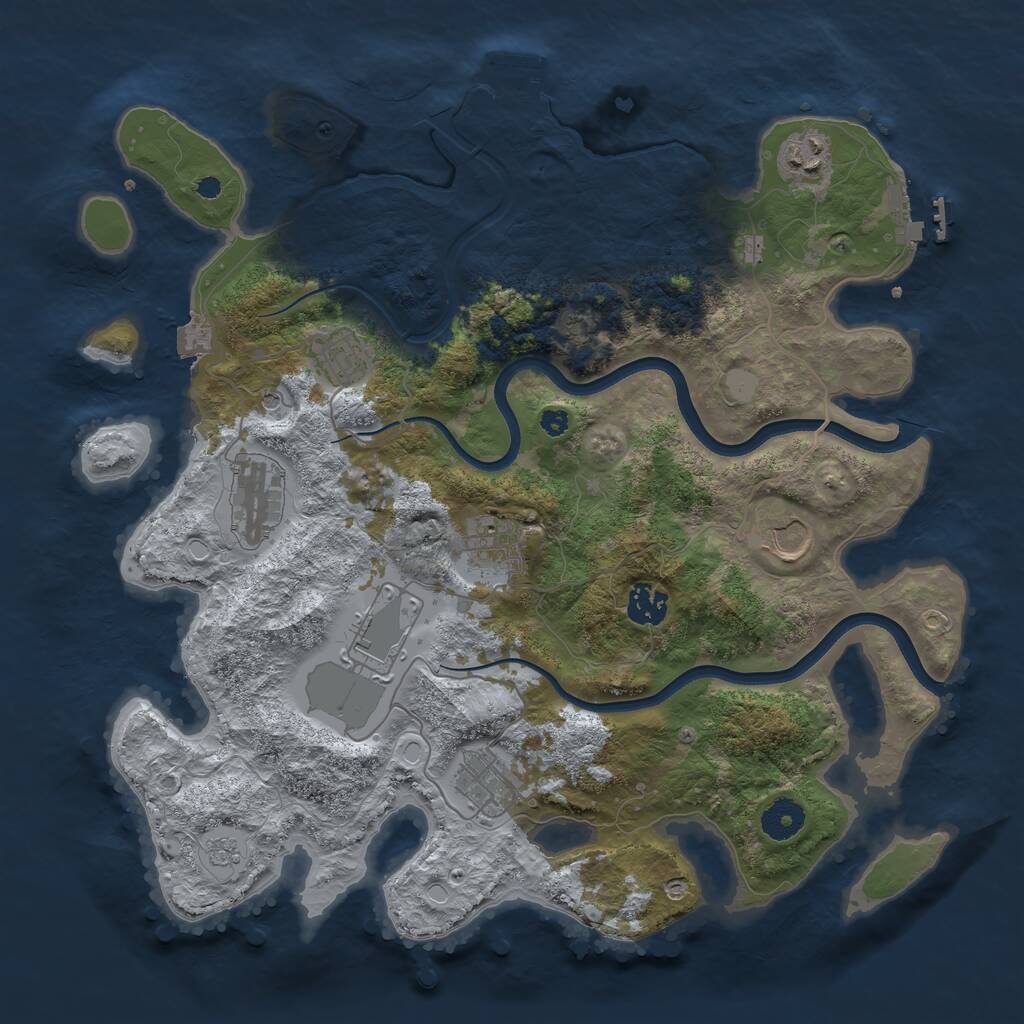 Rust Map: Procedural Map, Size: 3700, Seed: 1547445277, 14 Monuments
