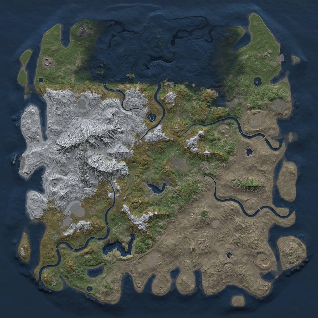 Rust Map: Procedural Map, Size: 5500, Seed: 96, 17 Monuments