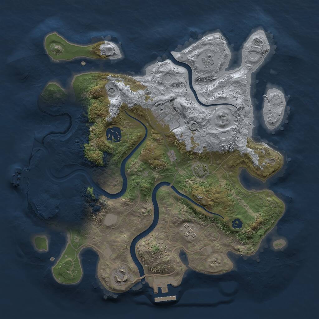Rust Map: Procedural Map, Size: 3000, Seed: 2020788736, 10 Monuments