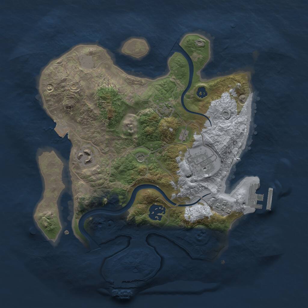 Rust Map: Procedural Map, Size: 2800, Seed: 917963, 9 Monuments