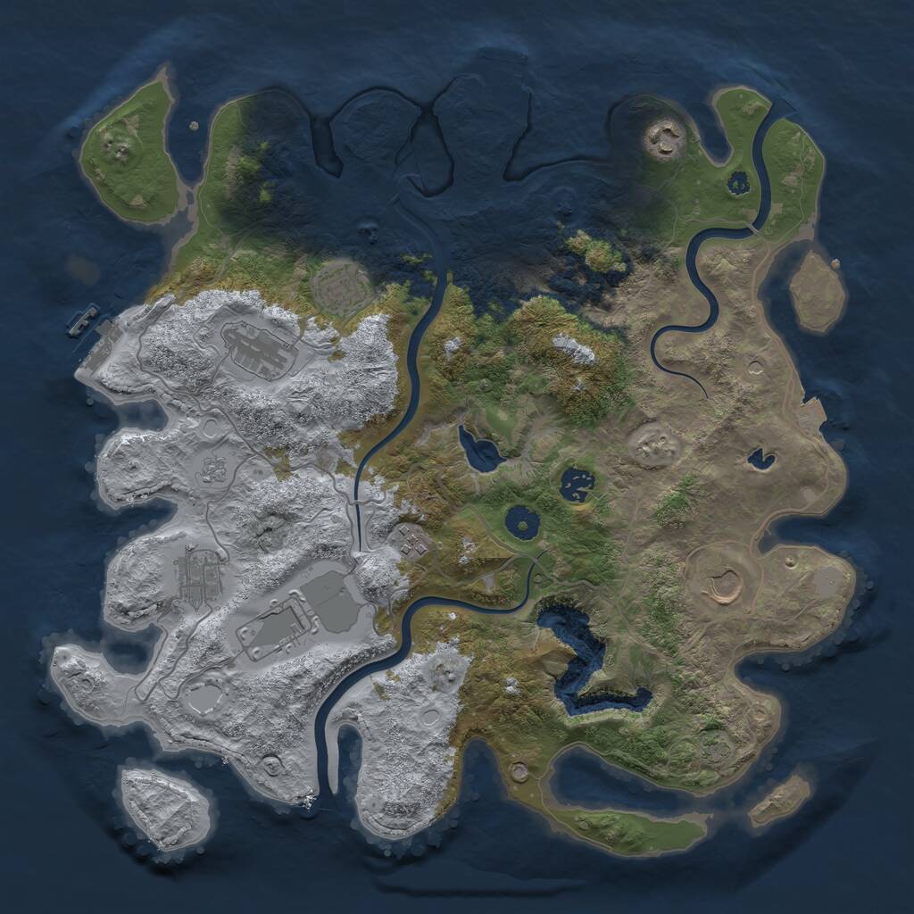 Rust Map: Procedural Map, Size: 4000, Seed: 938723, 14 Monuments