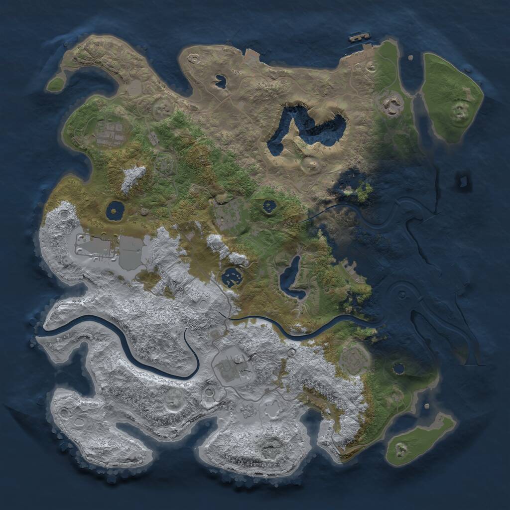 Rust Map: Procedural Map, Size: 4000, Seed: 493943, 15 Monuments