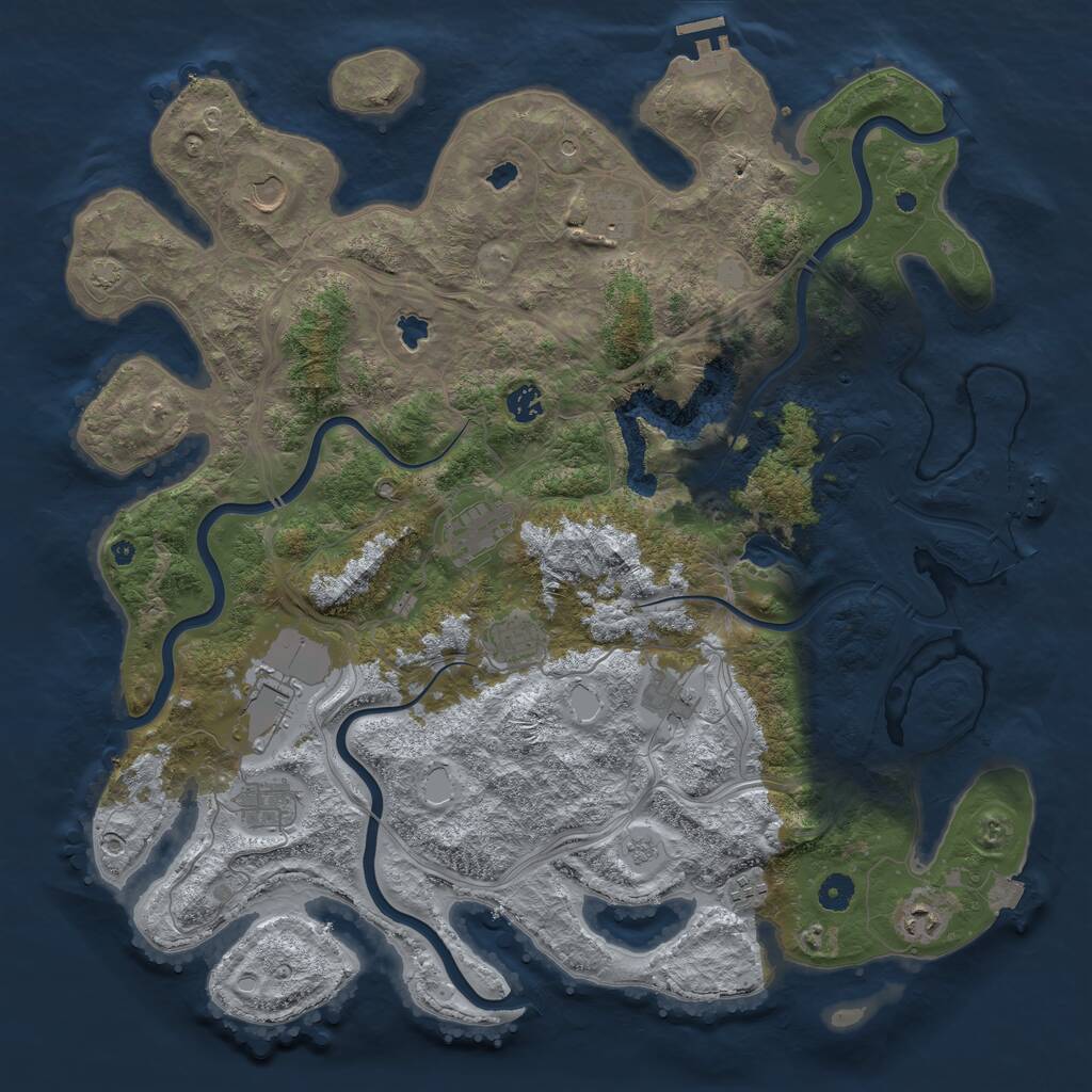 Rust Map: Procedural Map, Size: 4500, Seed: 126320115, 16 Monuments