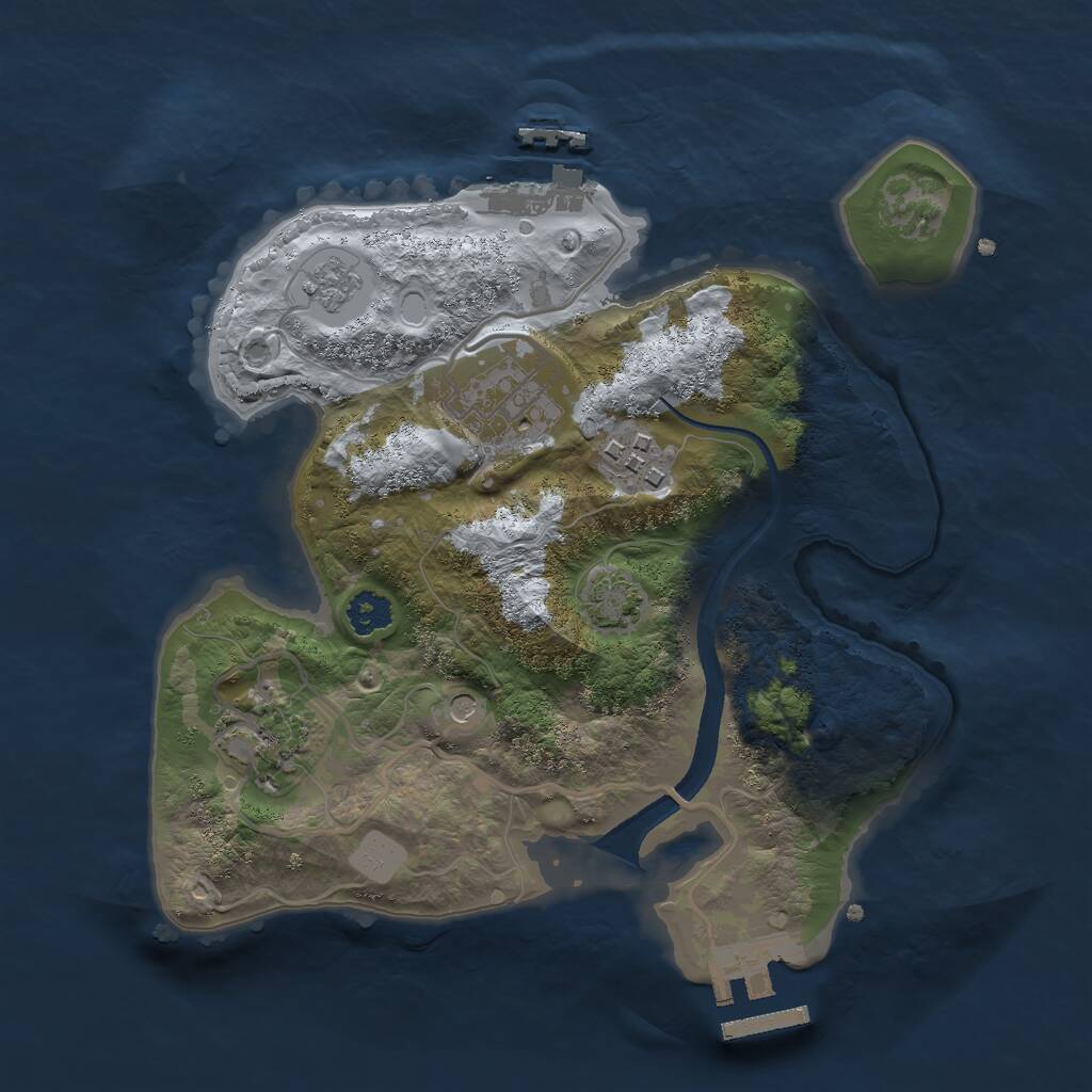 Rust Map: Procedural Map, Size: 2500, Seed: 79653, 9 Monuments