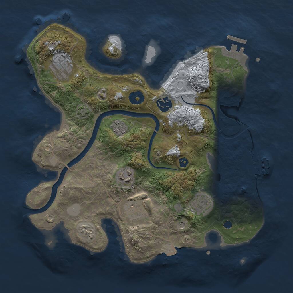 Rust Map: Procedural Map, Size: 3000, Seed: 87154981, 11 Monuments