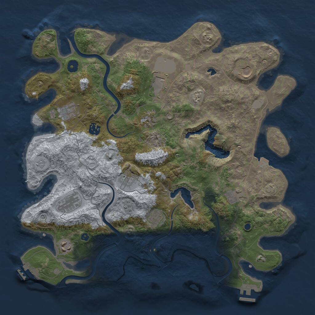 Rust Map: Procedural Map, Size: 4000, Seed: 1431912802, 17 Monuments
