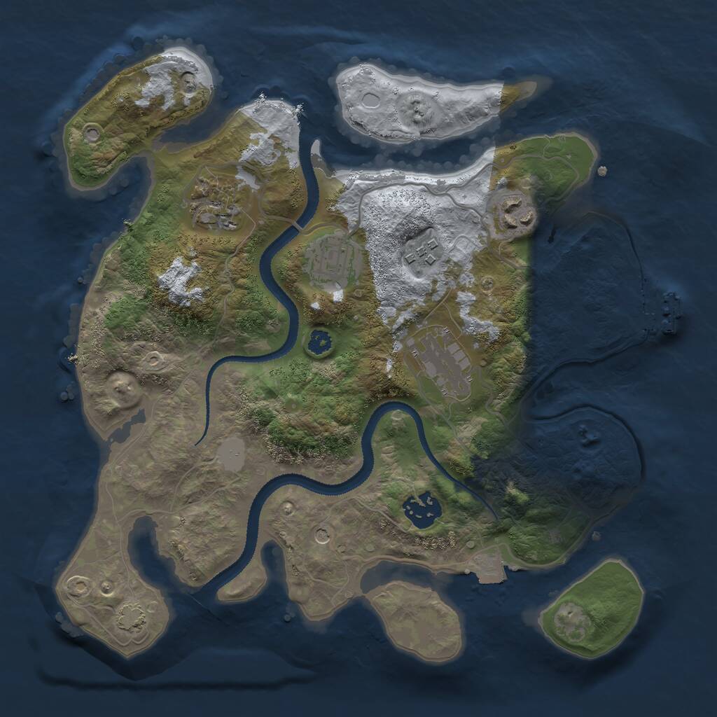 Rust Map: Procedural Map, Size: 3000, Seed: 500460225, 10 Monuments