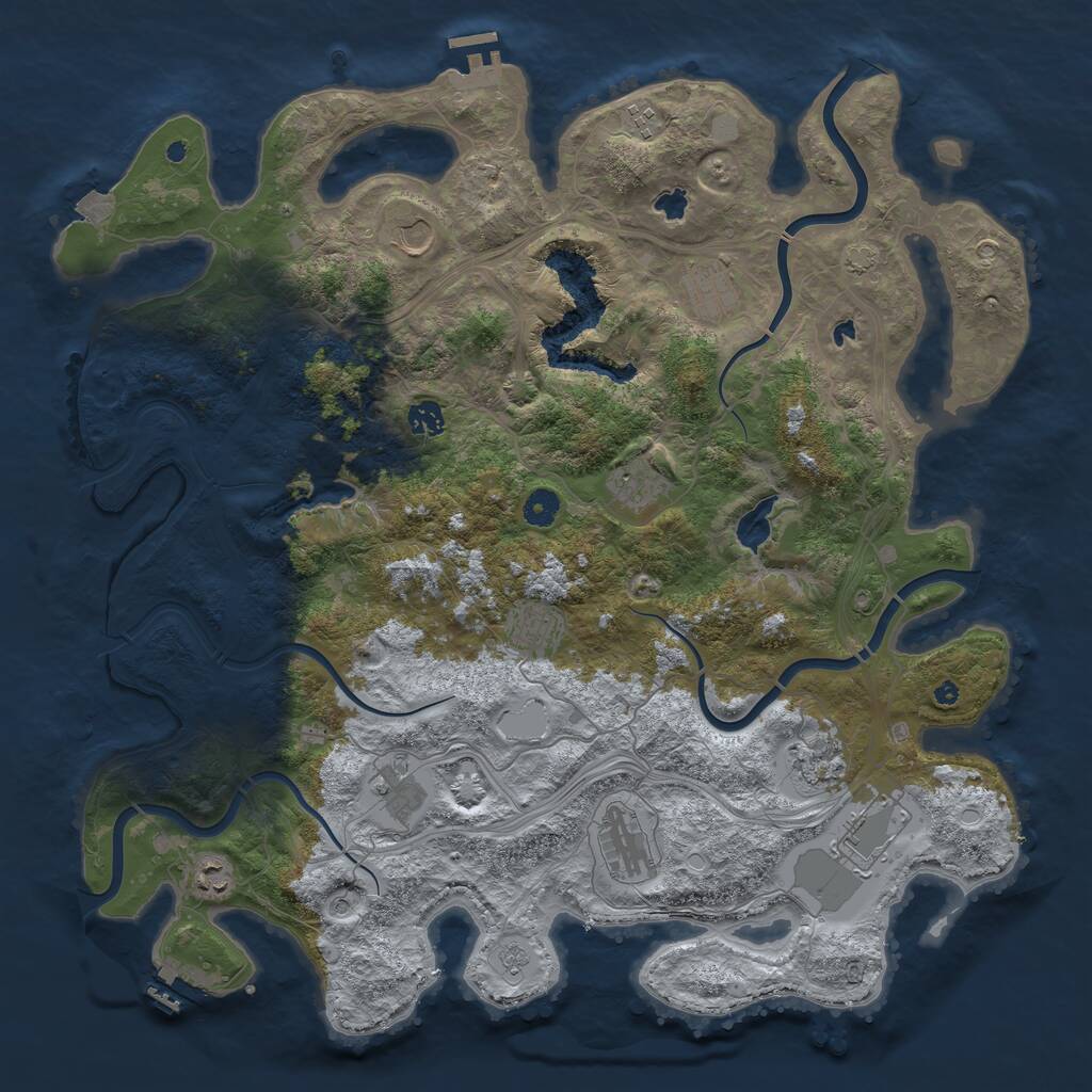 Rust Map: Procedural Map, Size: 4500, Seed: 1767082858, 17 Monuments