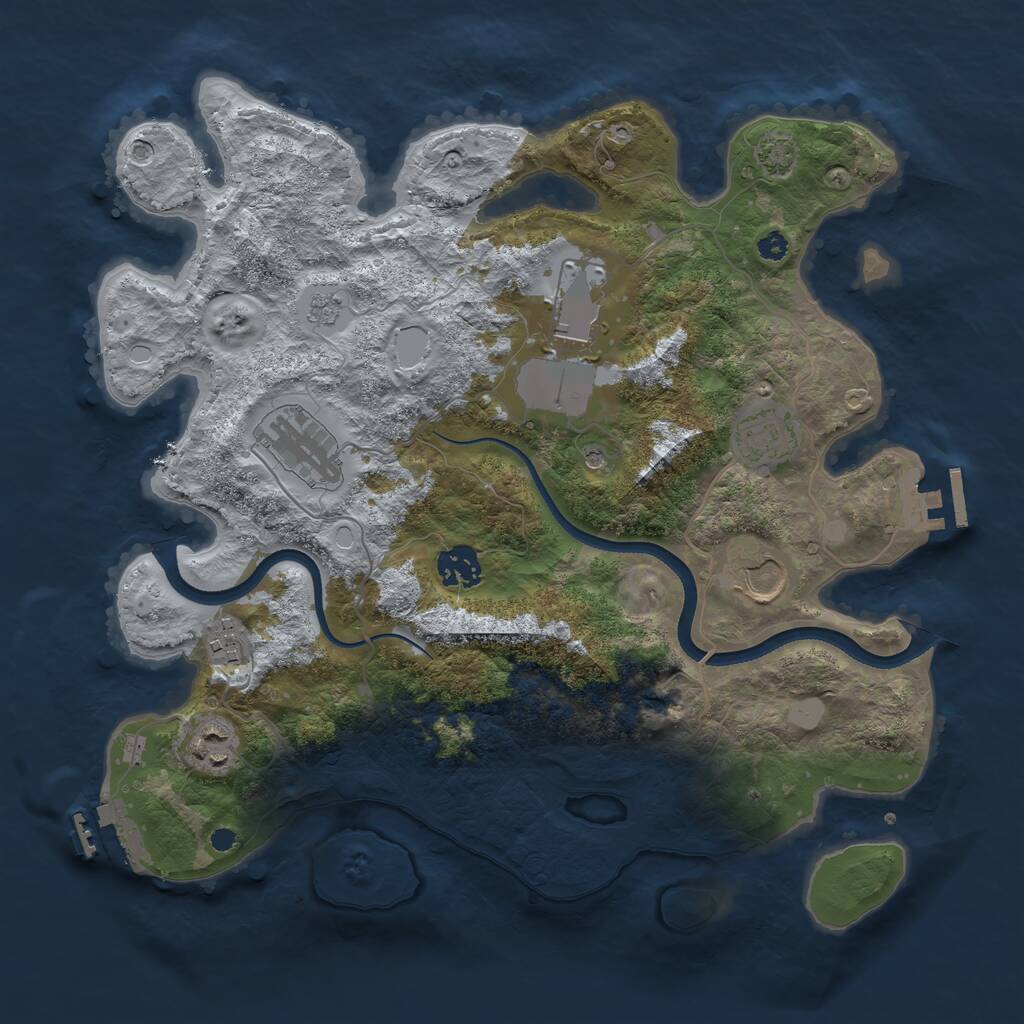 Rust Map: Procedural Map, Size: 3500, Seed: 217175488, 13 Monuments