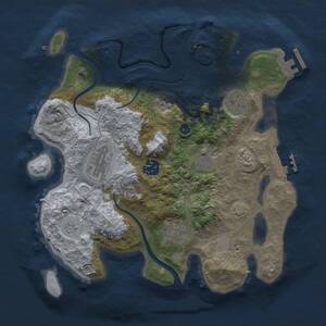 Thumbnail Rust Map: Procedural Map, Size: 3000, Seed: 1075785967, 12 Monuments