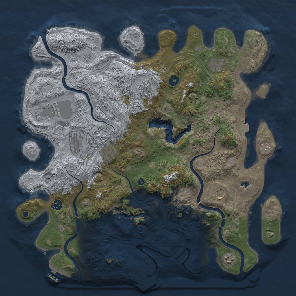 Rust Map: Procedural Map, Size: 4250, Seed: 2037072577, 15 Monuments