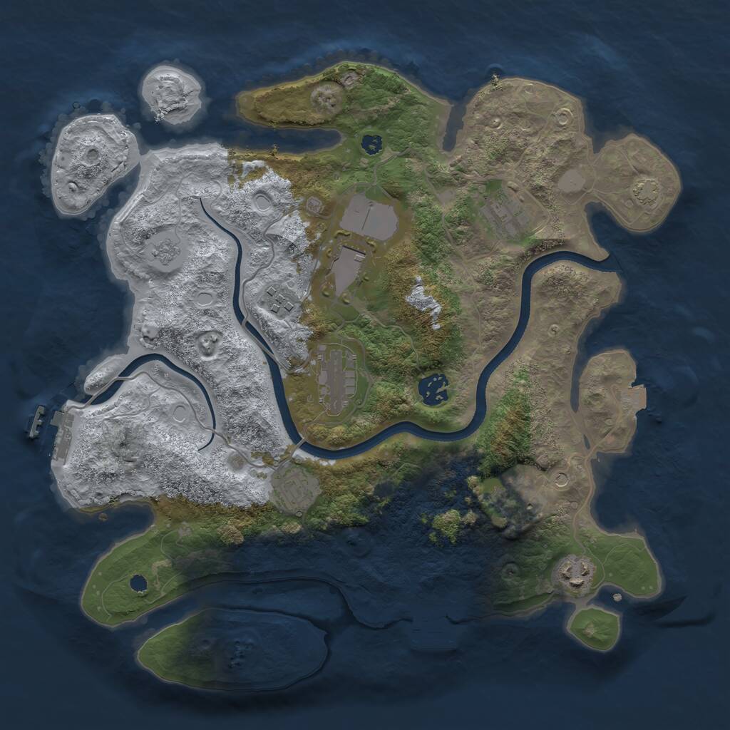 Rust Map: Procedural Map, Size: 3500, Seed: 1880207031, 14 Monuments