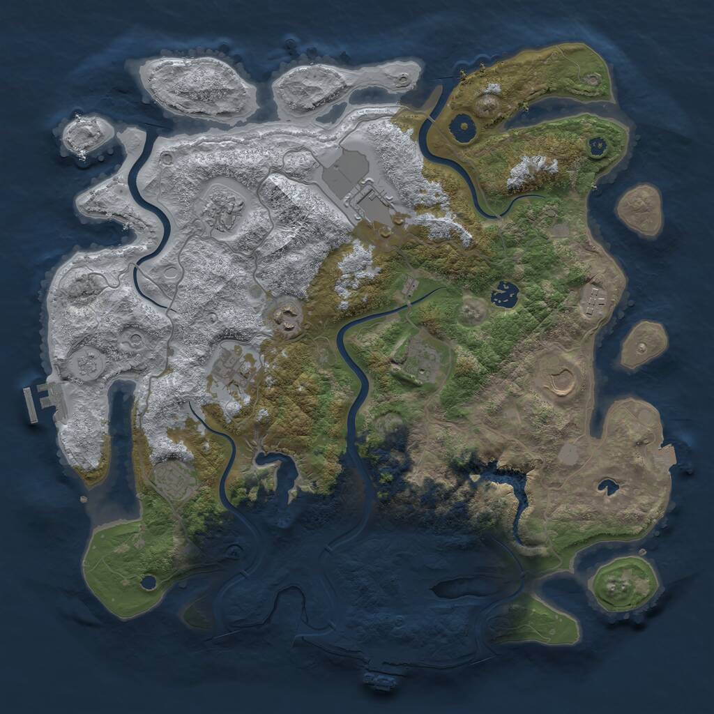 Rust Map: Procedural Map, Size: 4000, Seed: 1346243301, 15 Monuments