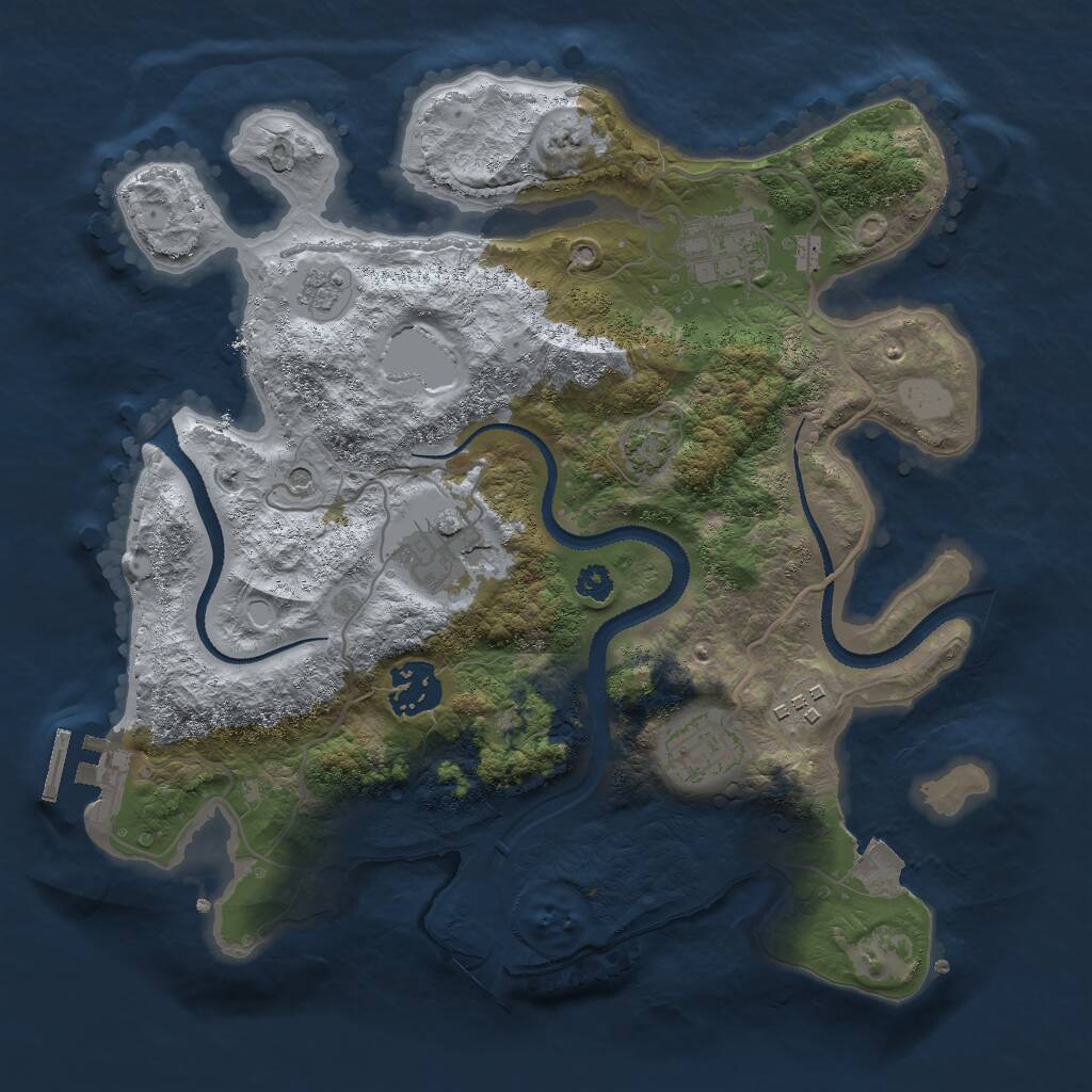Rust Map: Procedural Map, Size: 3000, Seed: 1423952312, 10 Monuments