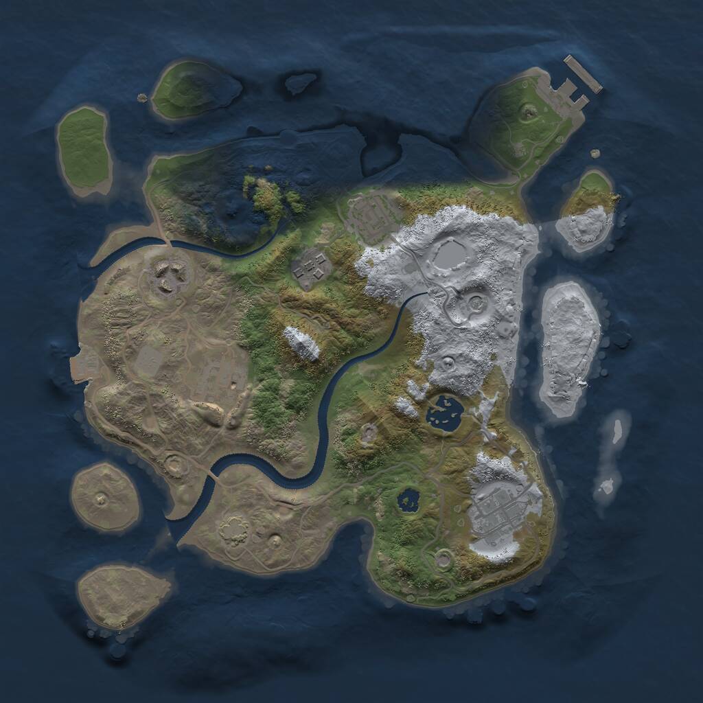 Rust Map: Procedural Map, Size: 3000, Seed: 2051520333, 10 Monuments
