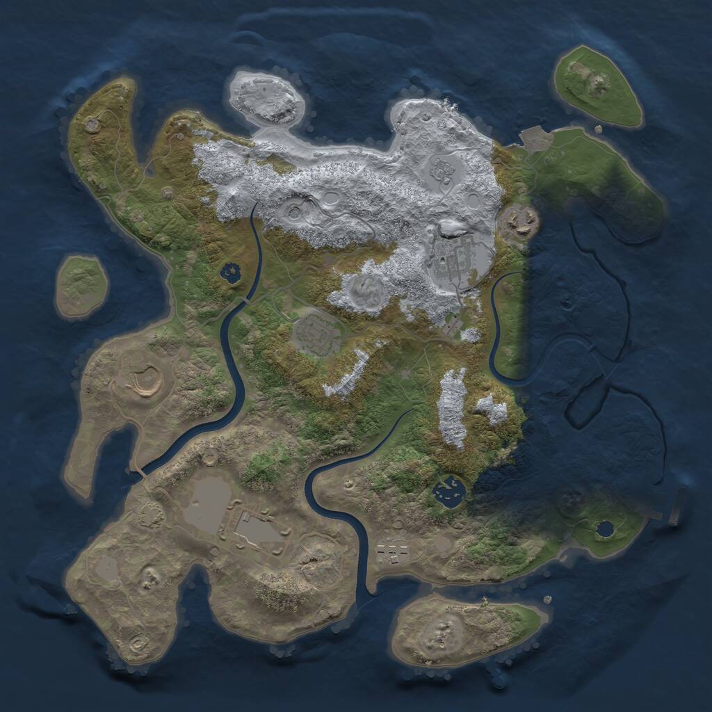 Rust Map: Procedural Map, Size: 3500, Seed: 1084963040, 12 Monuments
