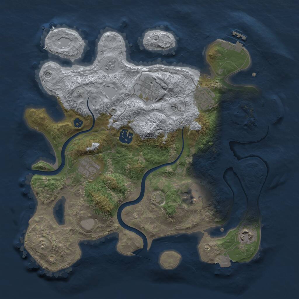 Rust Map: Procedural Map, Size: 3200, Seed: 881691510, 12 Monuments