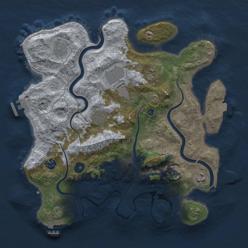 Rust Map: Procedural Map, Size: 3500, Seed: 196377632, 14 Monuments