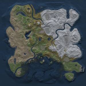 Thumbnail Rust Map: Procedural Map, Size: 4050, Seed: 164316282, 18 Monuments