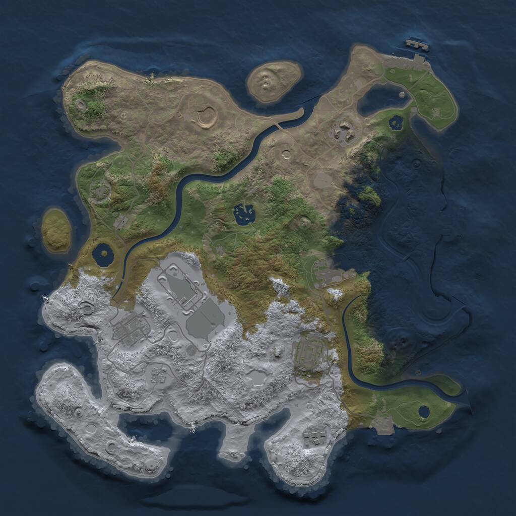Rust Map: Procedural Map, Size: 3500, Seed: 248356, 14 Monuments