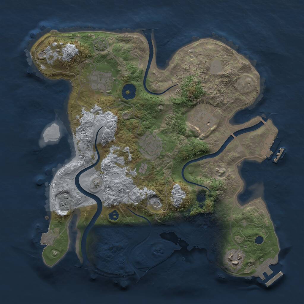 Rust Map: Procedural Map, Size: 3000, Seed: 1982183805, 10 Monuments