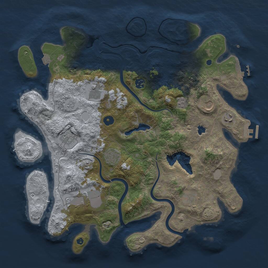 Rust Map: Procedural Map, Size: 4000, Seed: 381248, 15 Monuments
