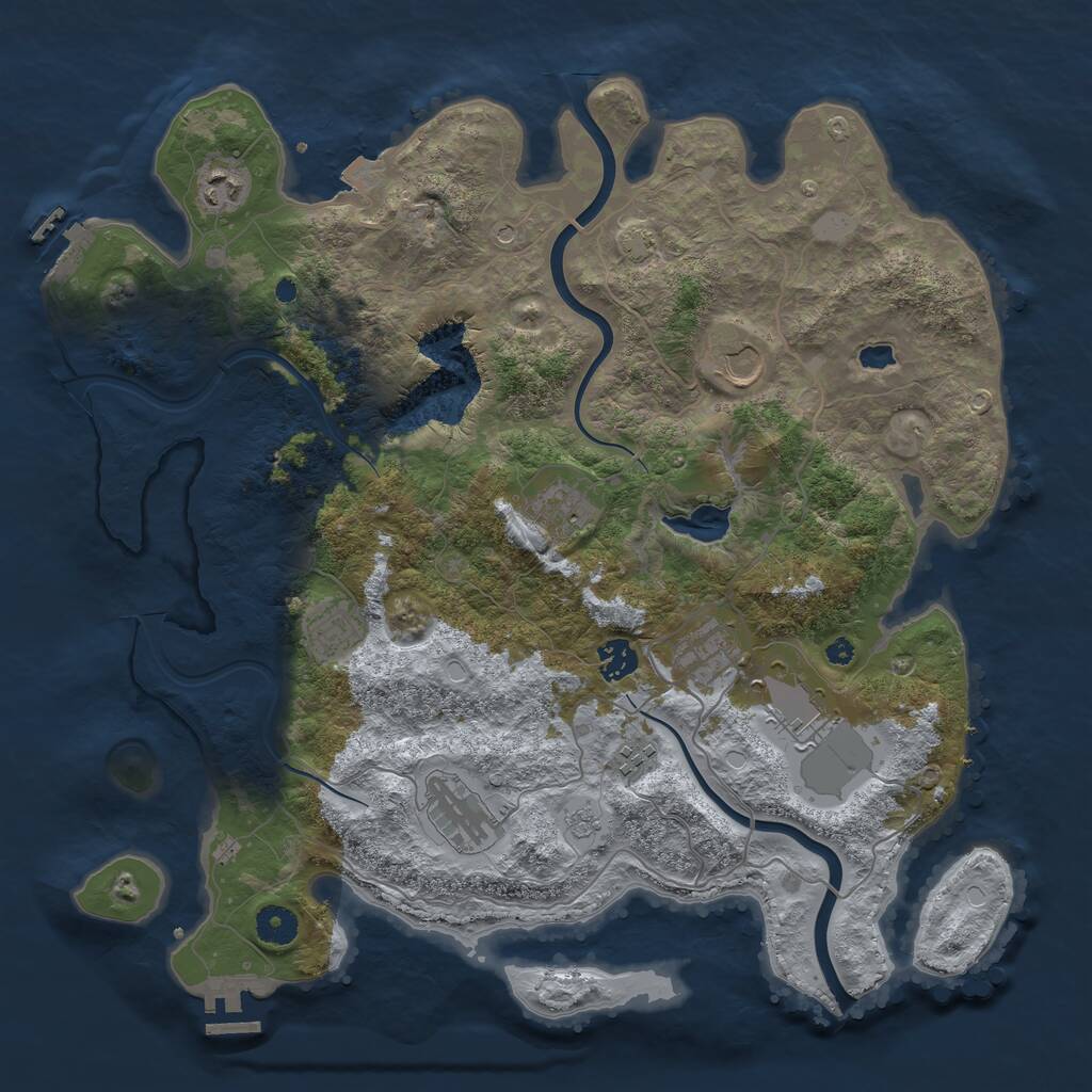 Rust Map: Procedural Map, Size: 4000, Seed: 241297, 15 Monuments