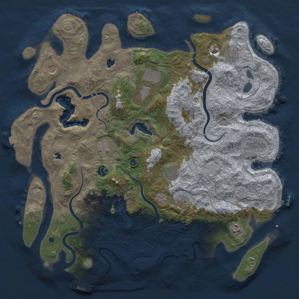 Rust Map: Procedural Map, Size: 4500, Seed: 204892, 16 Monuments