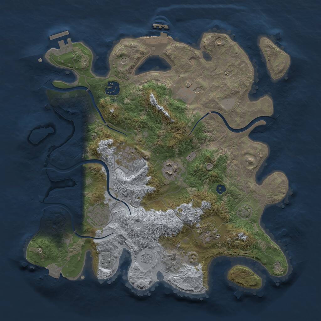 Rust Map: Procedural Map, Size: 3300, Seed: 871, 13 Monuments