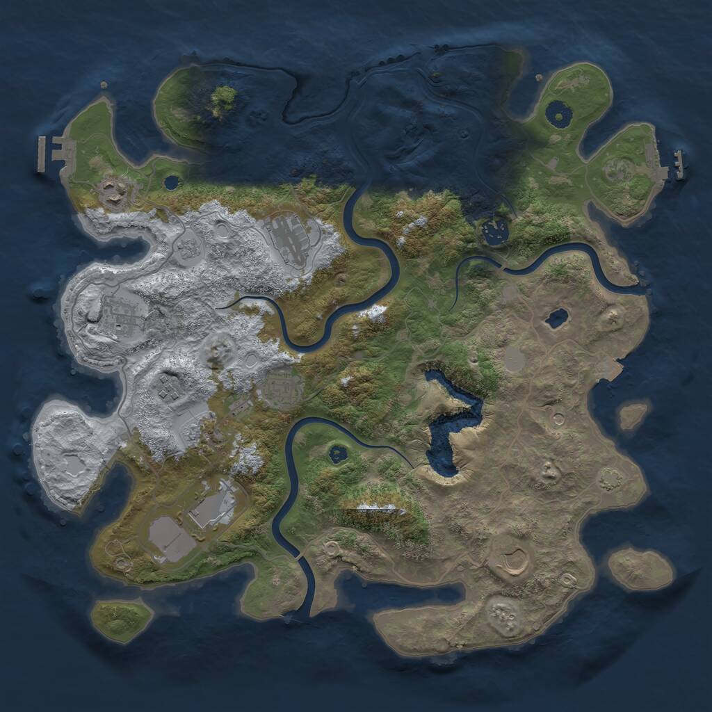 Rust Map: Procedural Map, Size: 4000, Seed: 448201, 15 Monuments