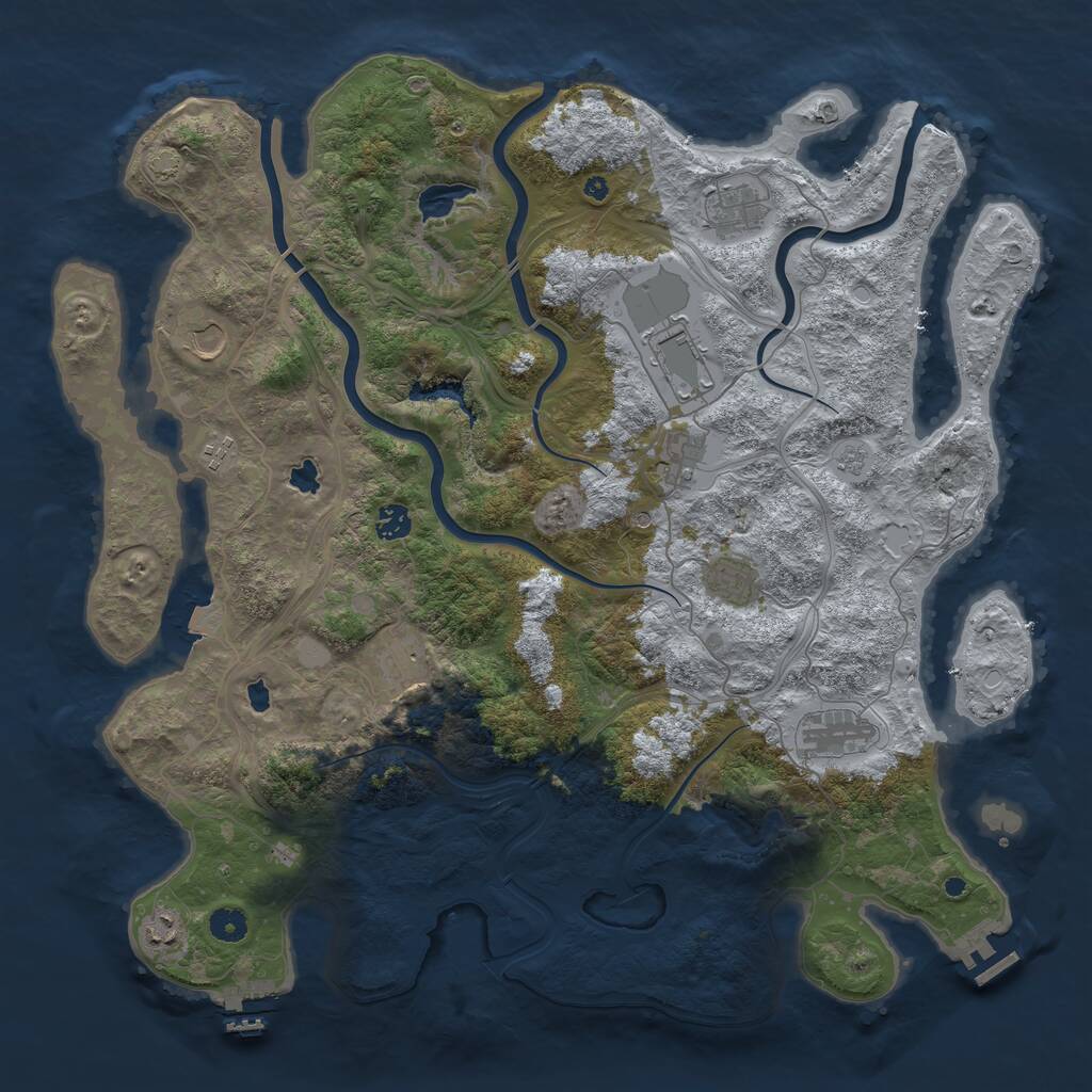 Rust Map: Procedural Map, Size: 4500, Seed: 571938, 16 Monuments